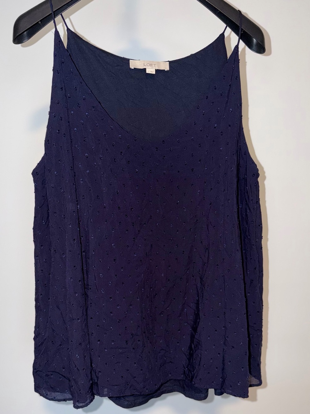 LOFT Navy Dot-Textured V-Neck Cami
